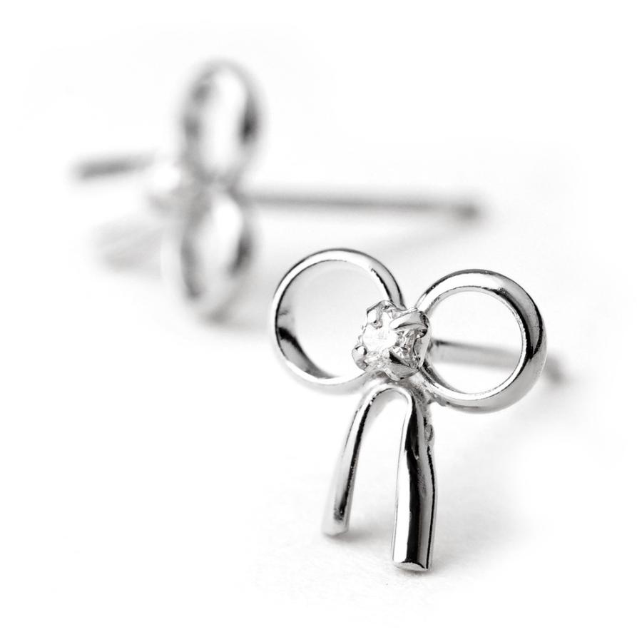 ピアス 18K リボンピアス ダイヤモンド リボン アクセサリー ピアス 18K リボンピアス ダイヤモンド リボン アクセサリー