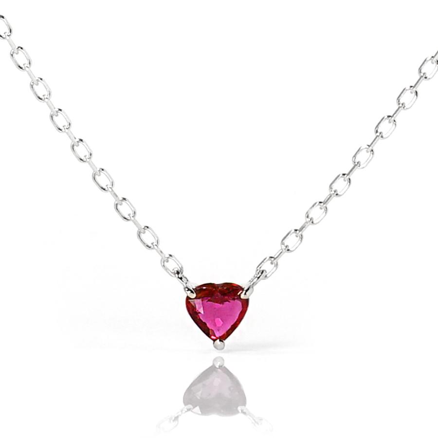 18K ハートシェイプ ルビー ネックレス ペンダント カラー 18K ハートシェイプ ルビー ネックレス ペンダント カラー