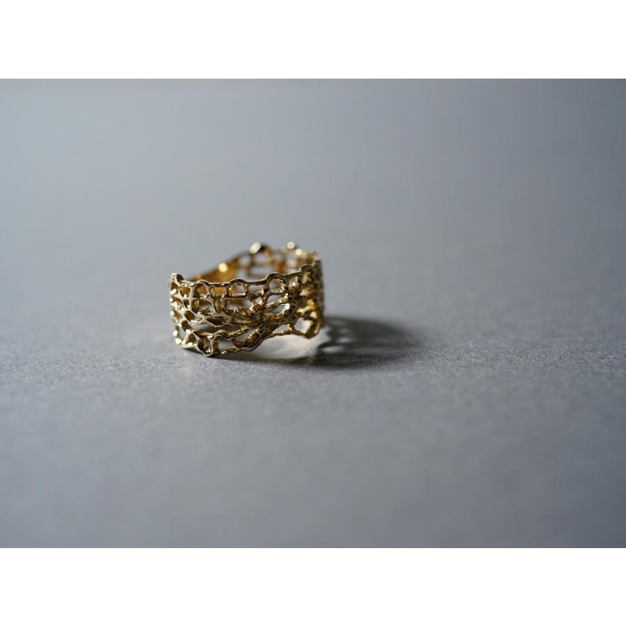K18 指輪　リング
グラム計測器がないので、重量不明です。 K18 ニット リング 地金リング 指輪 18k レース 18金 ゴールド 幅広