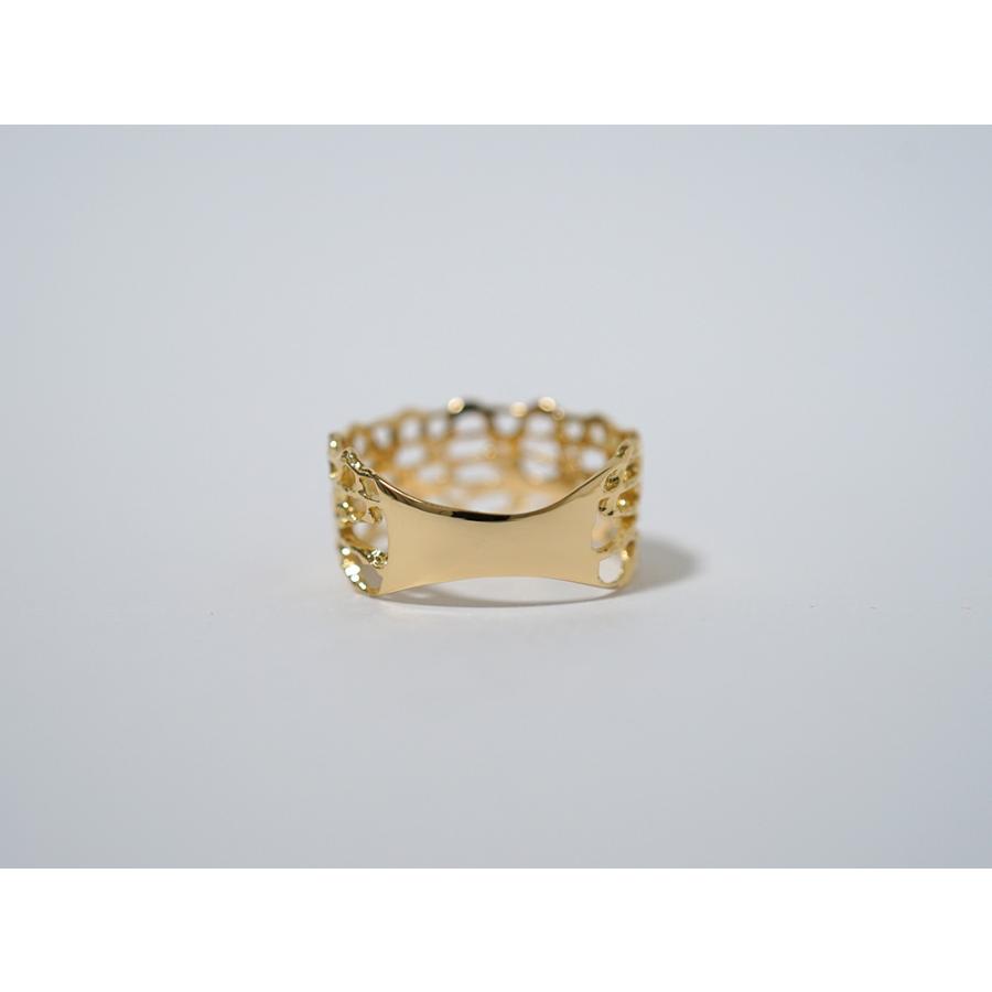 K18 ニット リング 地金リング 指輪 18k レース 18金 ゴールド 幅広