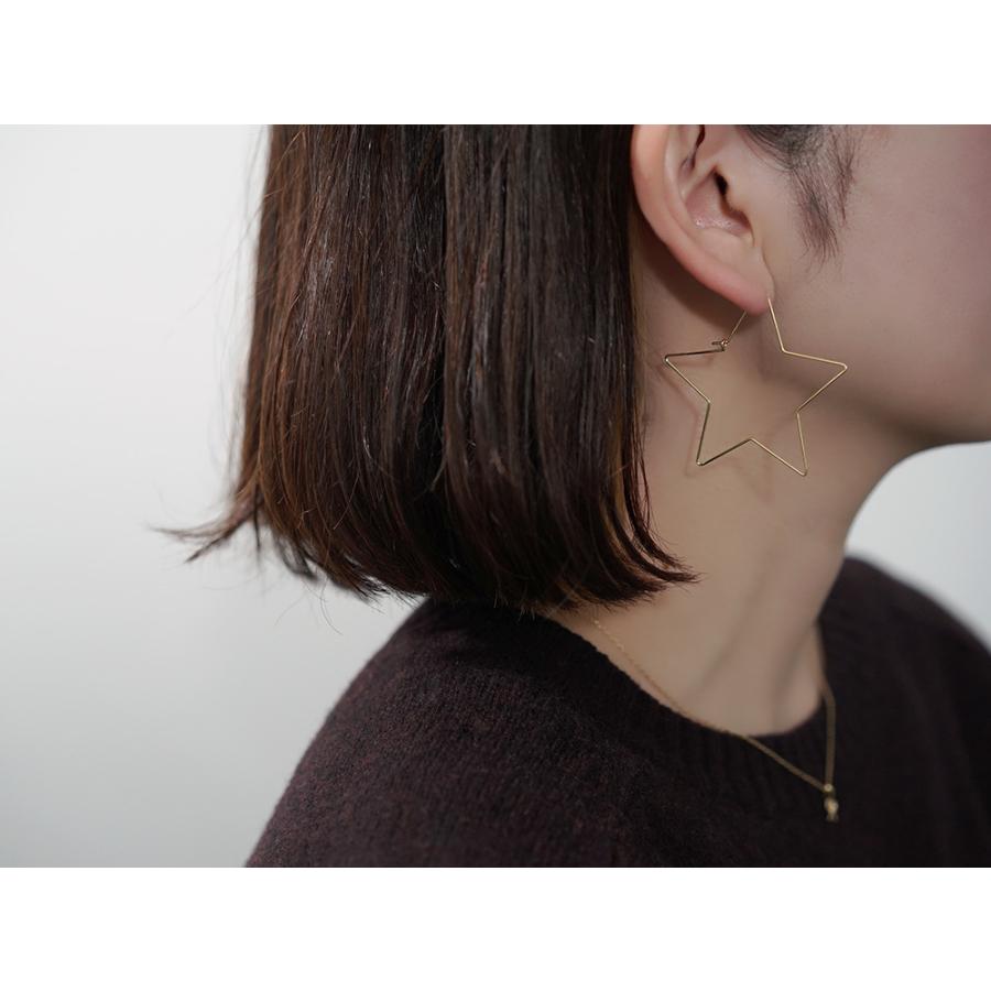 ピアス 18K スター フープピアス 安心 プレゼント レディース 18金 K18 金属アレルギー対応 プレゼント 送料無料 rpaub1123の画像
