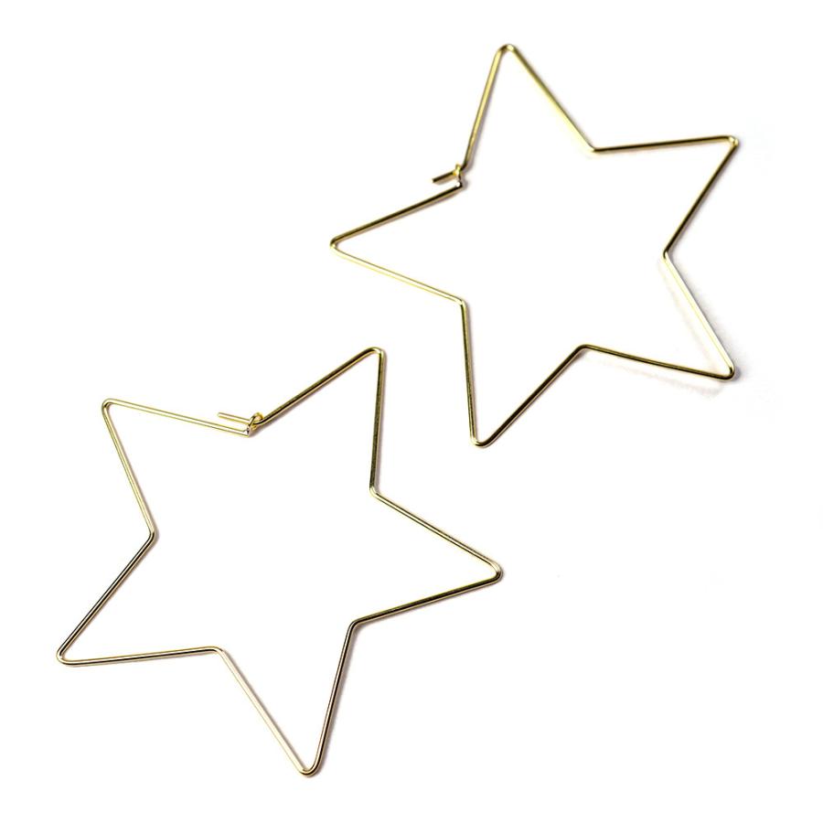 ピアス 18K スター フープピアス 安心 プレゼント レディース 18金 K18 金属アレルギー対応 プレゼント 送料無料 rpaub1123の画像