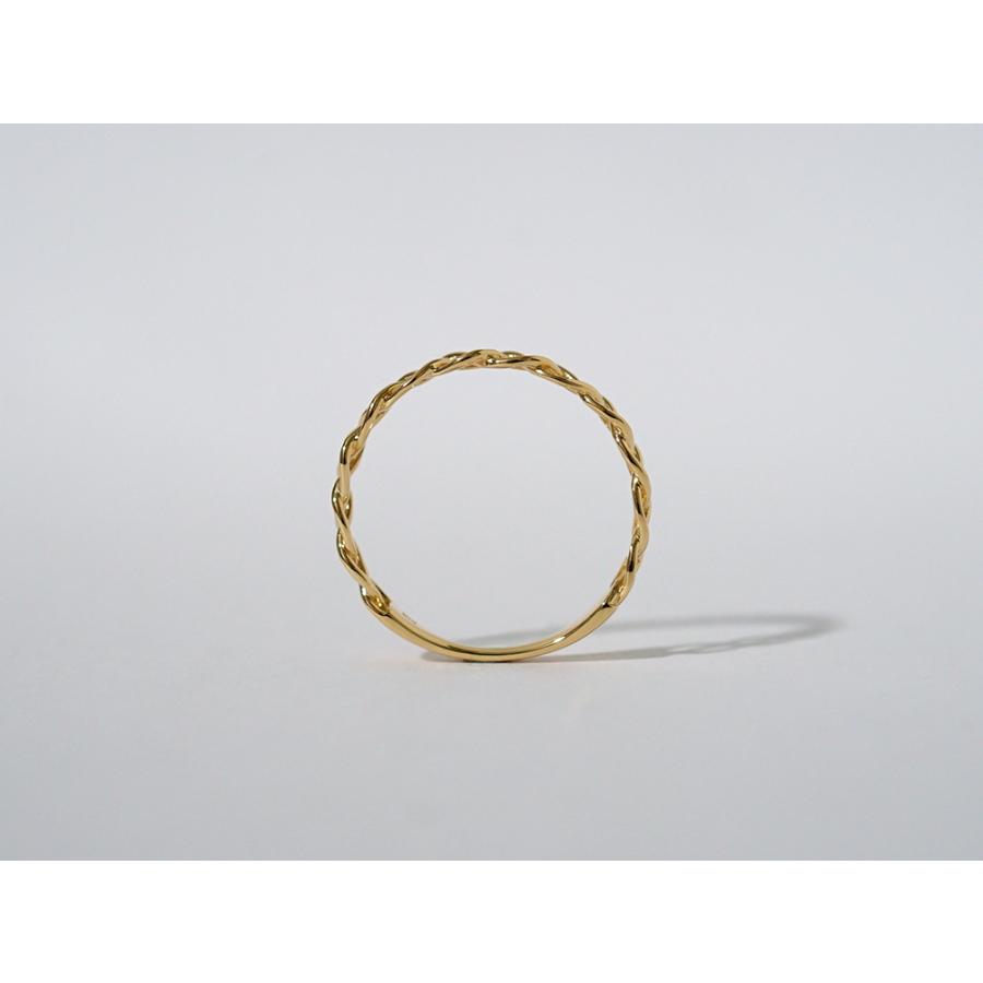 K18 ミツアミ リング 優しく編み上げたふんわりミツアミ K18 リング 地金 指輪 ring 18k 重ね付け レース 地金リング 18金 ゴールド rpaub10422の画像
