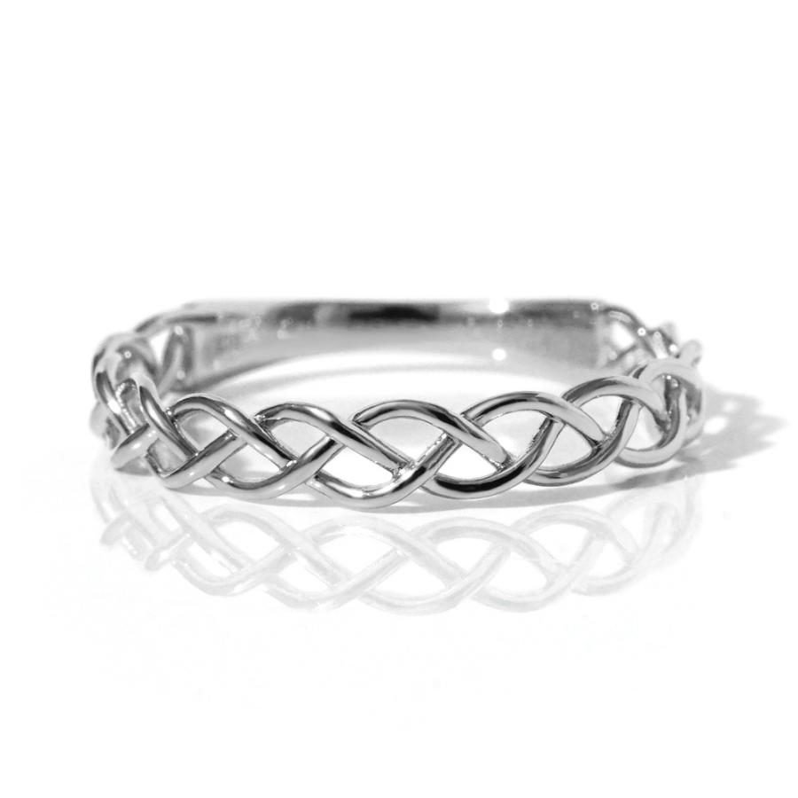 K18 ミツアミ リング 優しく編み上げたふんわりミツアミ K18 リング 地金 指輪 ring 18k 重ね付け レース 地金リング 18金 ゴールド rpaub10422の画像