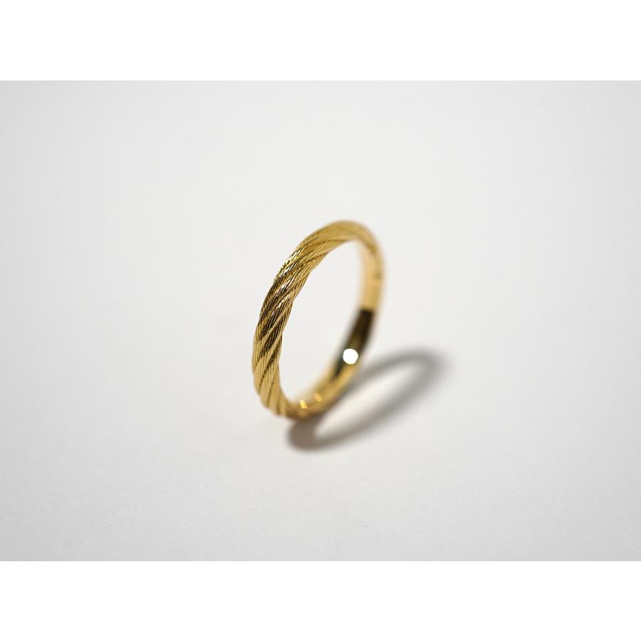 K18 ケーブル リング 地金 指輪 重ね付け 18k 18金 ゴールド ワイヤー