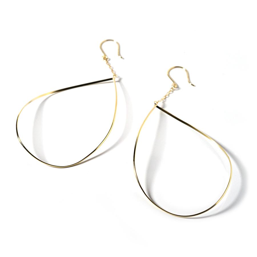 ピアス 18K レインドロップ アメリカンピアス 安心 レディース 18金 