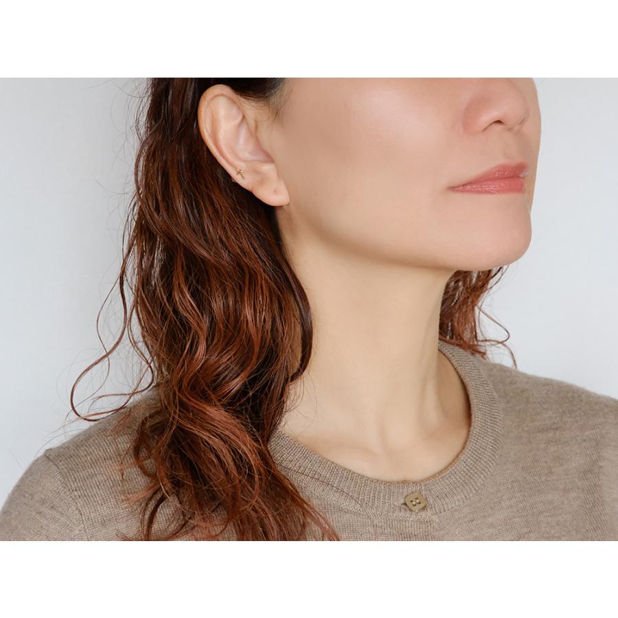 K18 ベイビー クロス ピアス レディース 18金 18k ゴールド 両耳用