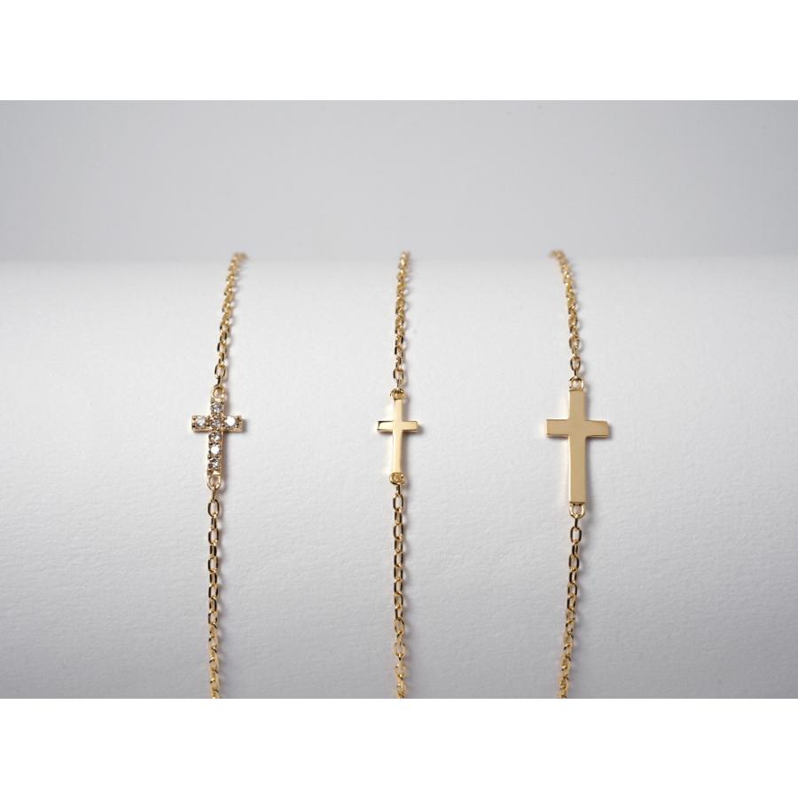 ブレスレット レディース 18K ベイビー クロス L Lタイプ 地金 18k 18金18金 K18 金属アレルギー対応 送料無料 rph75033924の画像