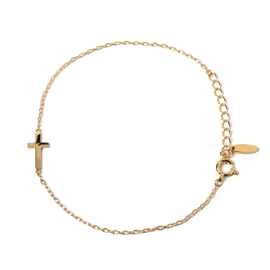 ブレスレット レディース 18K ベイビー クロス L Lタイプ 地金 18k 18金18金 K18 金属アレルギー対応 送料無料 rph75033924の画像
