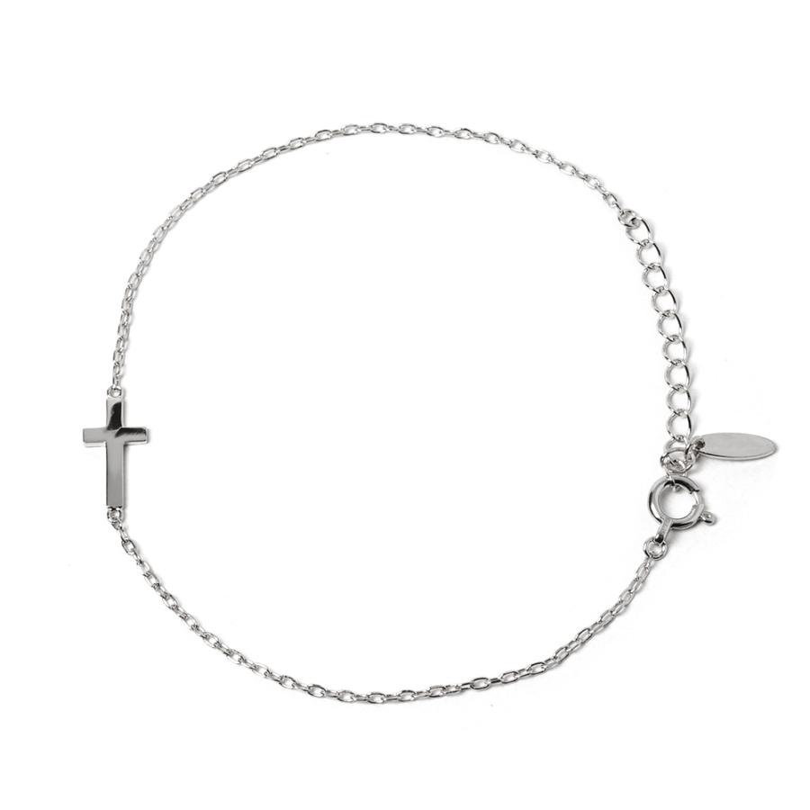 ブレスレット レディース 18K ベイビー クロス L Lタイプ 地金 18k 18金18金 K18 金属アレルギー対応 送料無料 rph75033924の画像