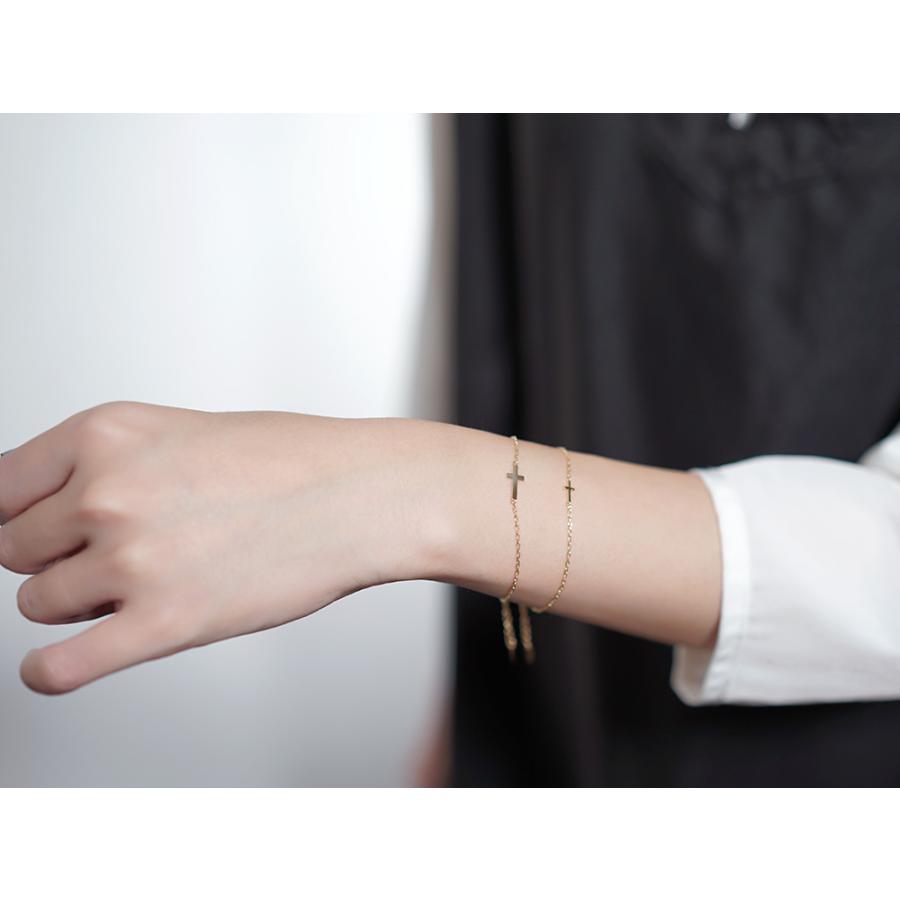 ブレスレット レディース 18K ベイビー クロス L Lタイプ 地金 18k 18金18金 K18 金属アレルギー対応 送料無料 rph75033924の画像