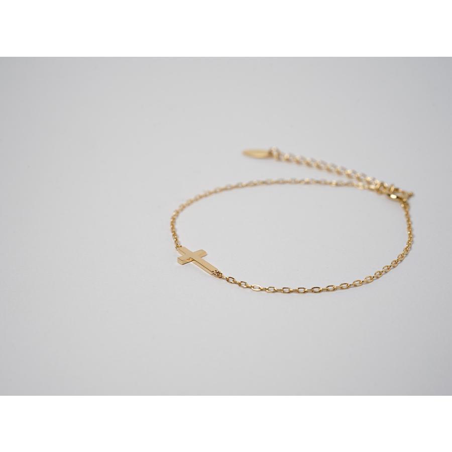 ブレスレット レディース 18K ベイビー クロス L Lタイプ 地金 18k 18金18金 K18 金属アレルギー対応 送料無料 rph75033924の画像
