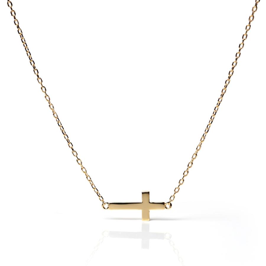 ハッピーリップス　10金　ネックレス K18 ベイビー クロス (L) ネックレス レディース 十字架 地金 18K 18金