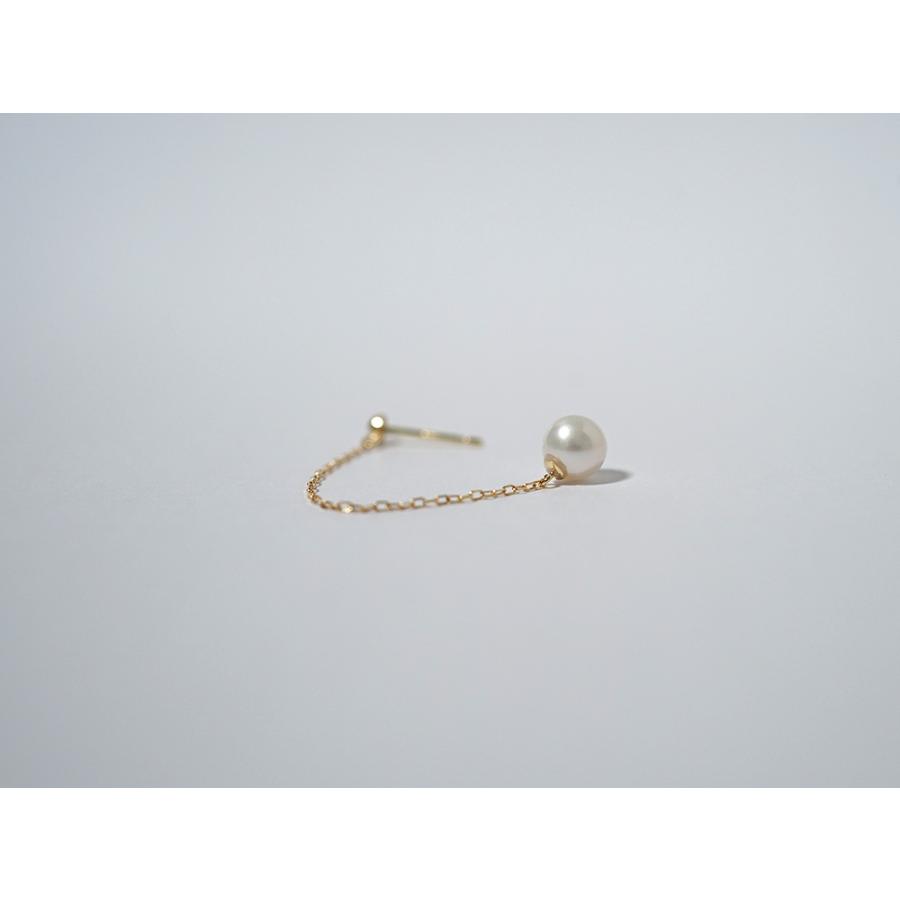 K18 パール チェーン ピアス ゆるやかに決まる美しいラインと