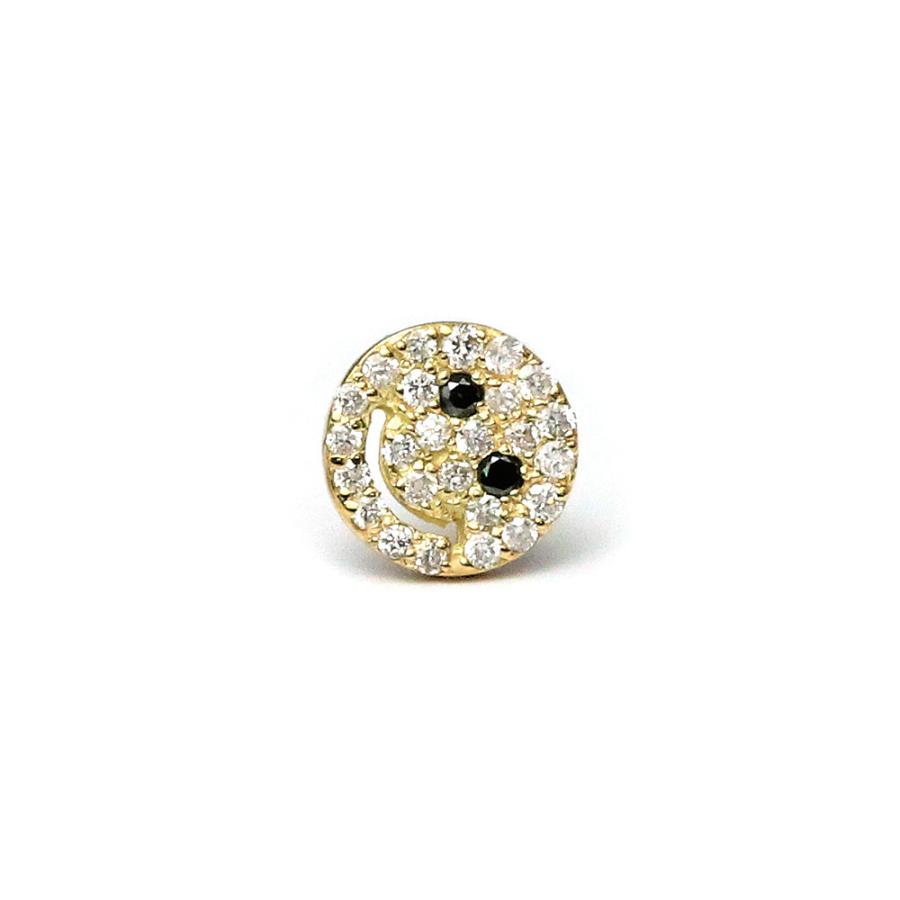 ピアス 18K スマイル パヴェ ダイヤモンド 片耳販売 ニコちゃん ピアス 18K スマイル パヴェ ダイヤモンド 片耳販売 ニコちゃん