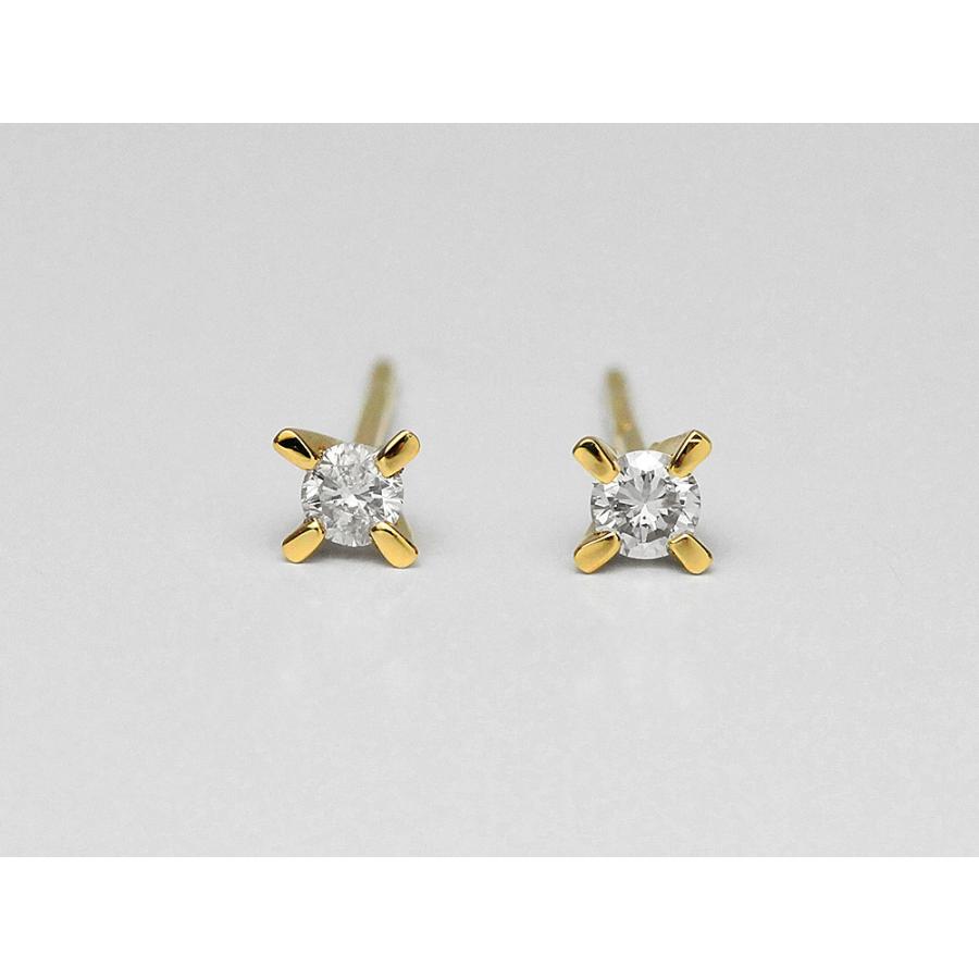 ピアス 18K ジュネス ダイヤモンド 0.1ct ダイヤ ダイアモンド