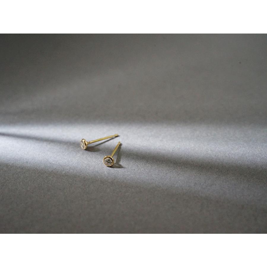 K18 ネージュ ダイヤモンド ピアス 0.1ct ささやかな一粒ダイヤ