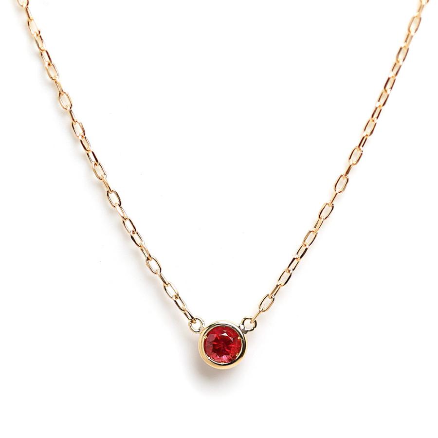 ルビーネックレス 18k レディース 天然石 7月 誕生石 18kルビーネックレス ルビー ネックレス 18金 K18 プレゼント 送料無料 rpaub6r21の画像