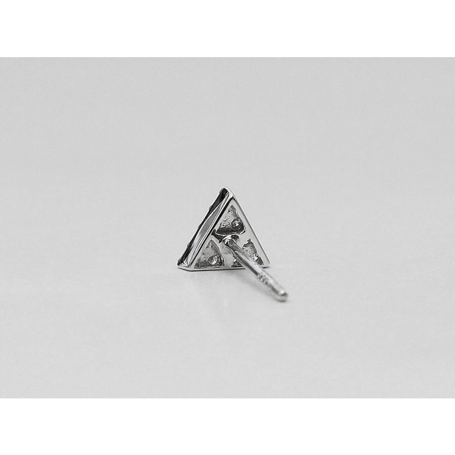 ピアス 18K トライアングル ダイヤモンド ピアス 片耳販売 ダイアモンド レディース 18金 K18 金属アレルギー対応 rph46187123の画像