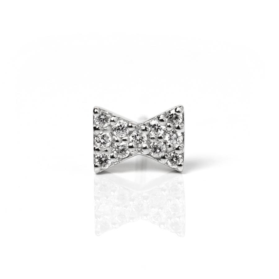 ダイヤパヴェK18WGピアス　片耳 ダイヤパヴェK18WGピアス 片耳 ダイヤパヴェK18WGピアス 片耳