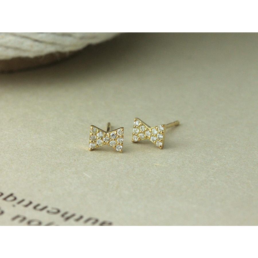 【RAPA】K18リボンタイ　ダイヤモンドピアス/片耳 RAPA】K18リボンタイ ダイヤモンドピアス/片耳