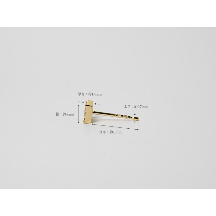 片耳販売】 K18 リボンタイ ダイヤモンド ピアス 小さな存在感