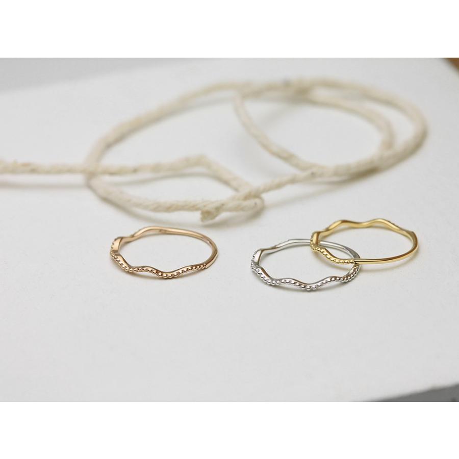 K18 プルプ ピンキー リング レディース 地金 指輪 重ね付け 地金