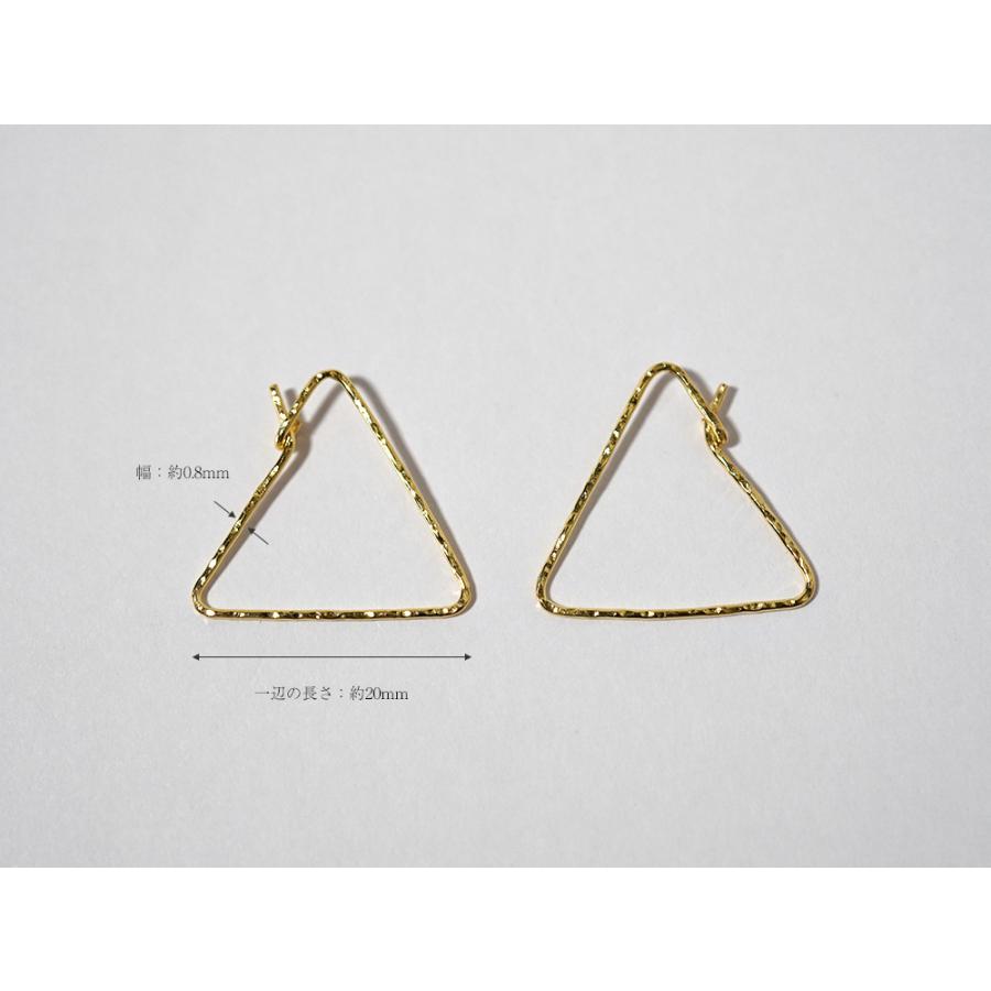 ピアス　三角形　ぶら下がり　18金　K18 刻印あり ピアス 18K トライアングル フープピアス 三角形 安心 プレゼント