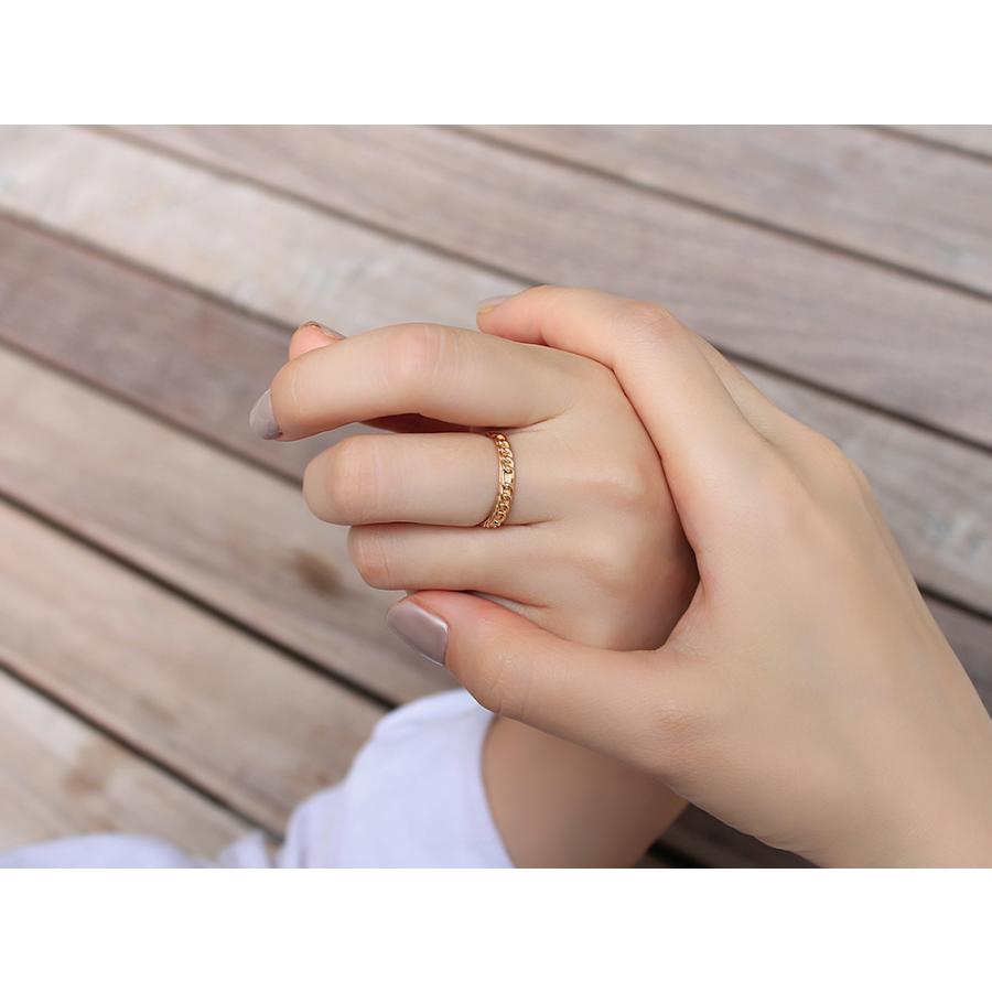 K18 フィガロ リング 自分らしいリングを。 K18 チェーン リング 地金 指輪 鎖 重ね付け 地金リング ring 18k 18金 ゴールド rpaub11322の画像