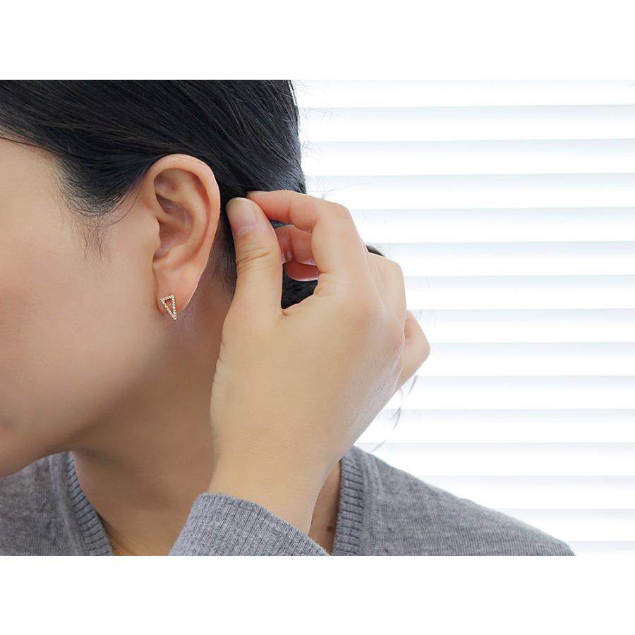 ピアス 18K ガトー ダイヤモンド ピアス トライアングル ダイヤ ダイアモンド レディース 18金 K18 プレゼント 送料無料 rph46632323の画像