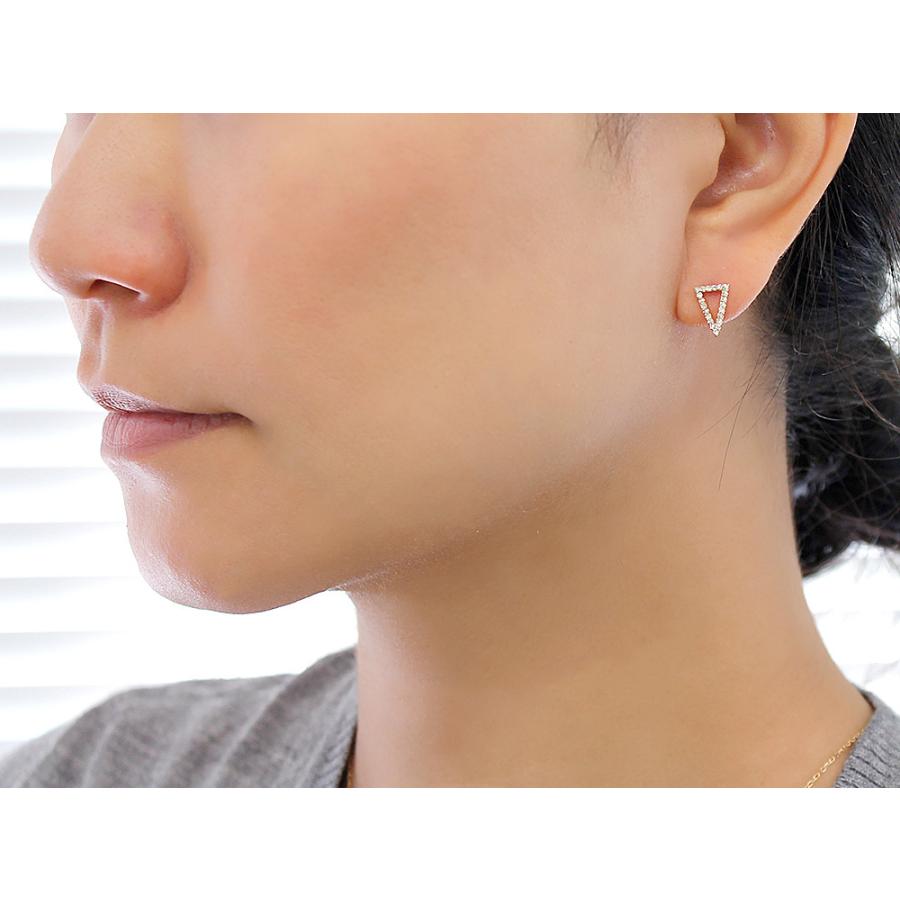 ピアス 18K ガトー ダイヤモンド ピアス トライアングル ダイヤ ダイアモンド レディース 18金 K18 プレゼント 送料無料 rph46632323の画像