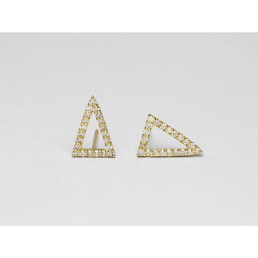 ピアス 18K ガトー ダイヤモンド ピアス トライアングル ダイヤ ダイアモンド レディース 18金 K18 プレゼント 送料無料 rph46632323の画像
