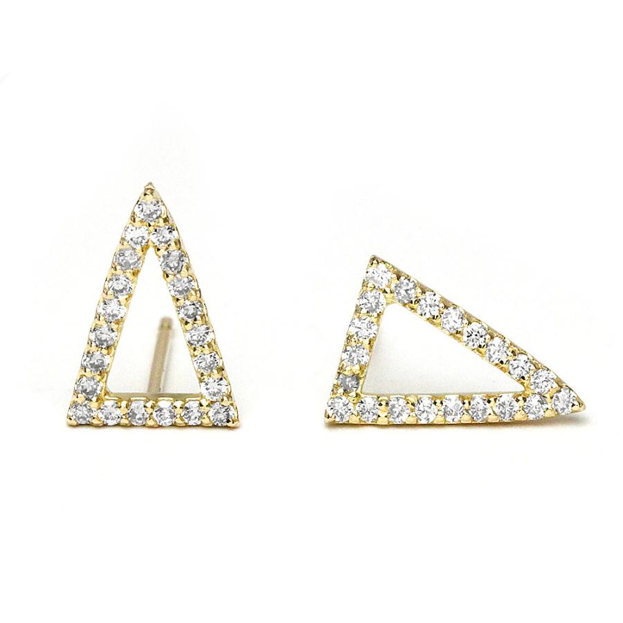 ピアス 18K ガトー ダイヤモンド ピアス トライアングル ダイヤ ダイアモンド レディース 18金 K18 プレゼント 送料無料 rph46632323の画像
