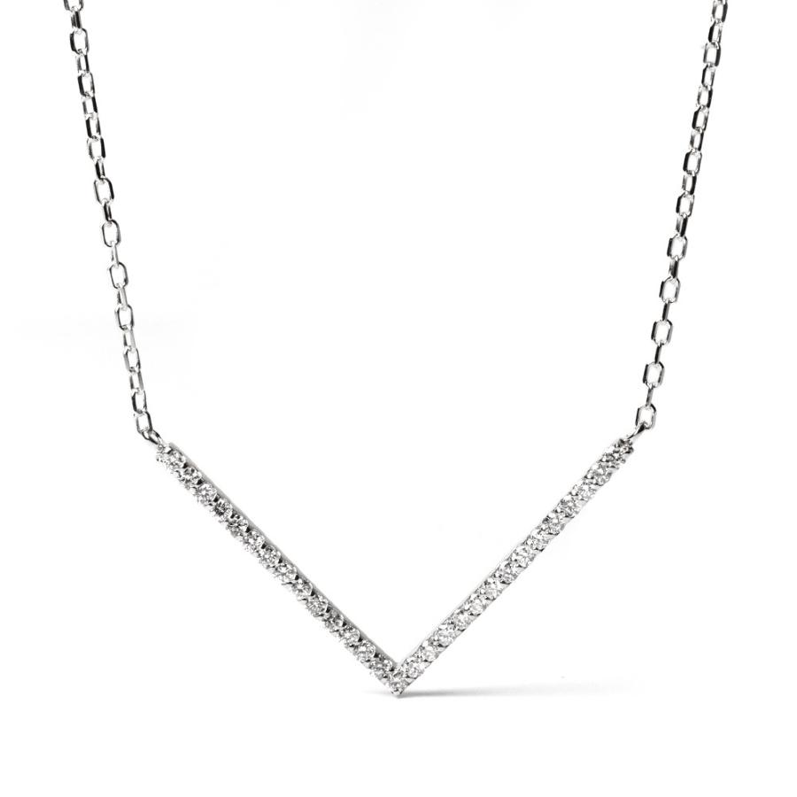 ダイヤモンド ネックレス レディース 18K Ｖ字 18k ペンダント 18金 K18 金属アレルギー対応 プレゼント 送料無料 rph66368721の画像
