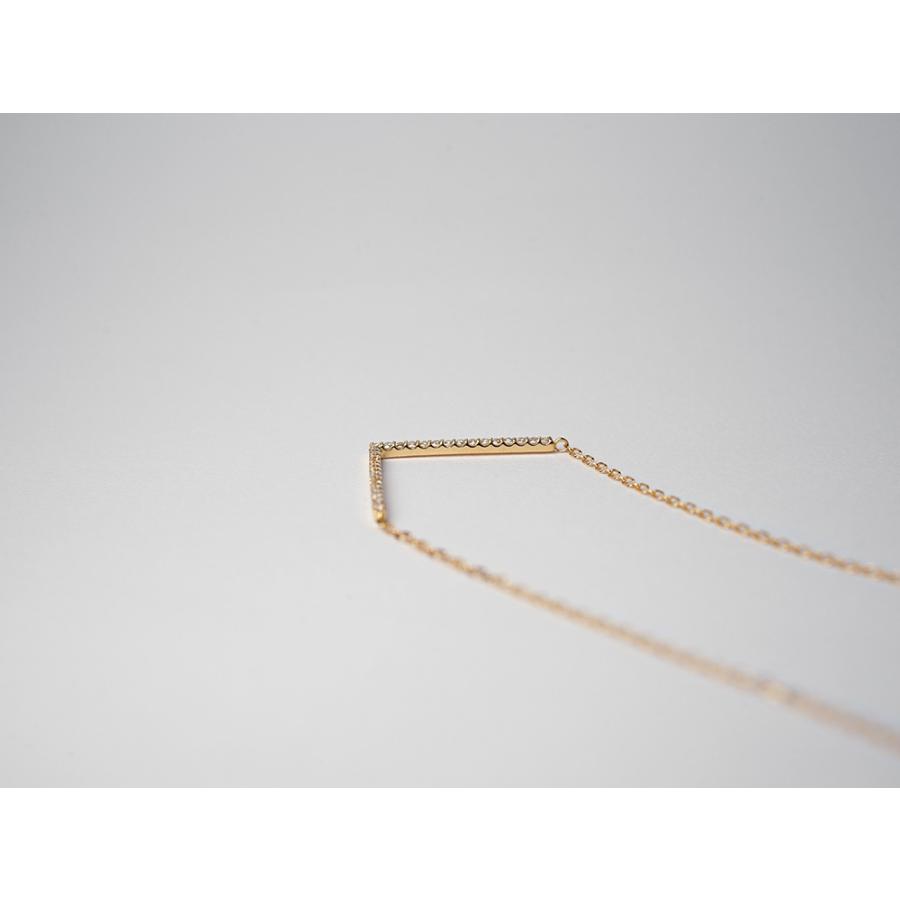 ダイヤモンド ネックレス レディース 18K Ｖ字 18k ペンダント 18金 K18 金属アレルギー対応 プレゼント 送料無料 rph66368721の画像