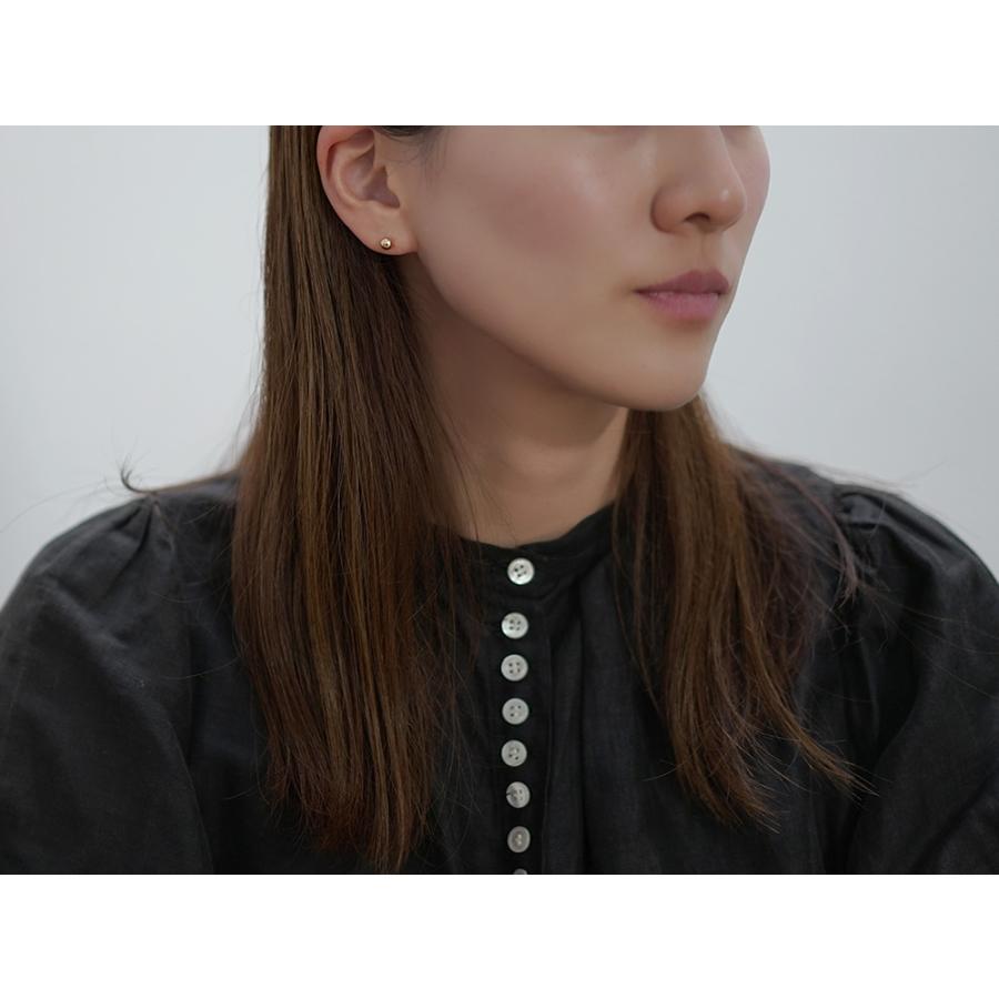 K18 ミラーボール スタッド ピアス レディース 3mm 4mm 5mm 6mm 7mm