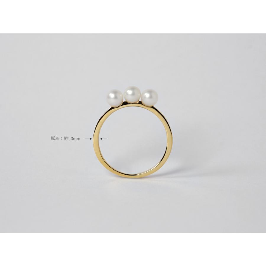 K18 パール　指輪　10号　レディース パール リング 普段使い k18 18k 18金 イエローゴールド 真珠指輪
