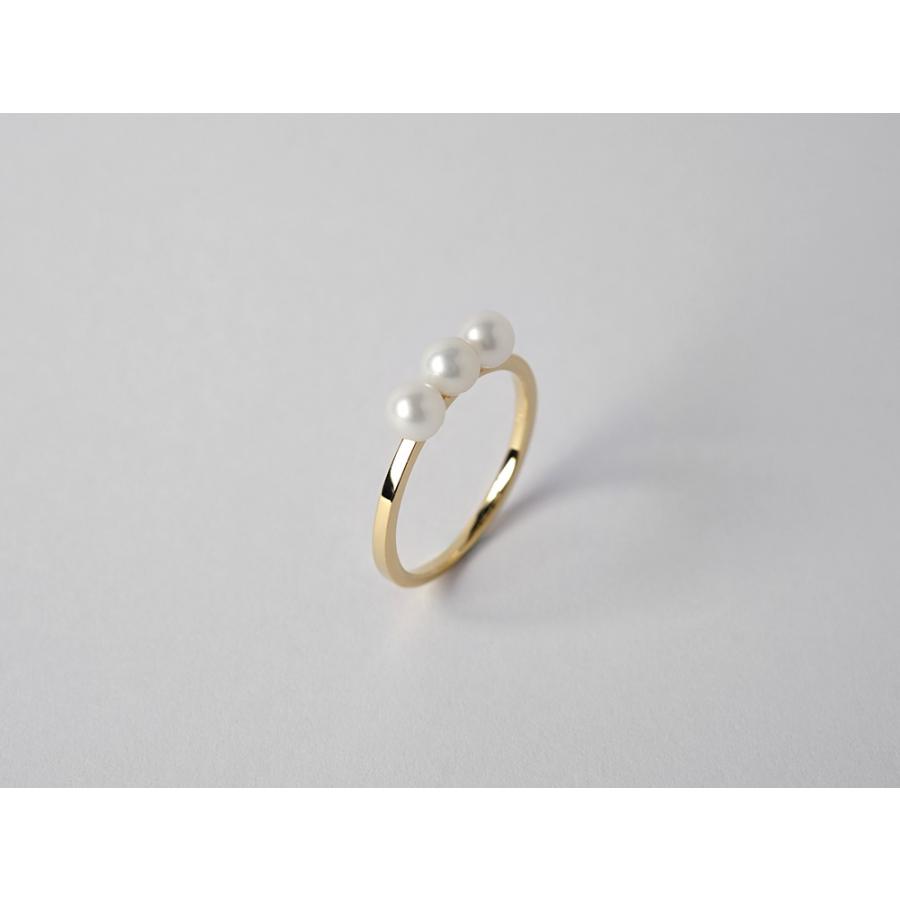 18K リング レディース 指輪 ココン パール みっつだけの。真珠 18金