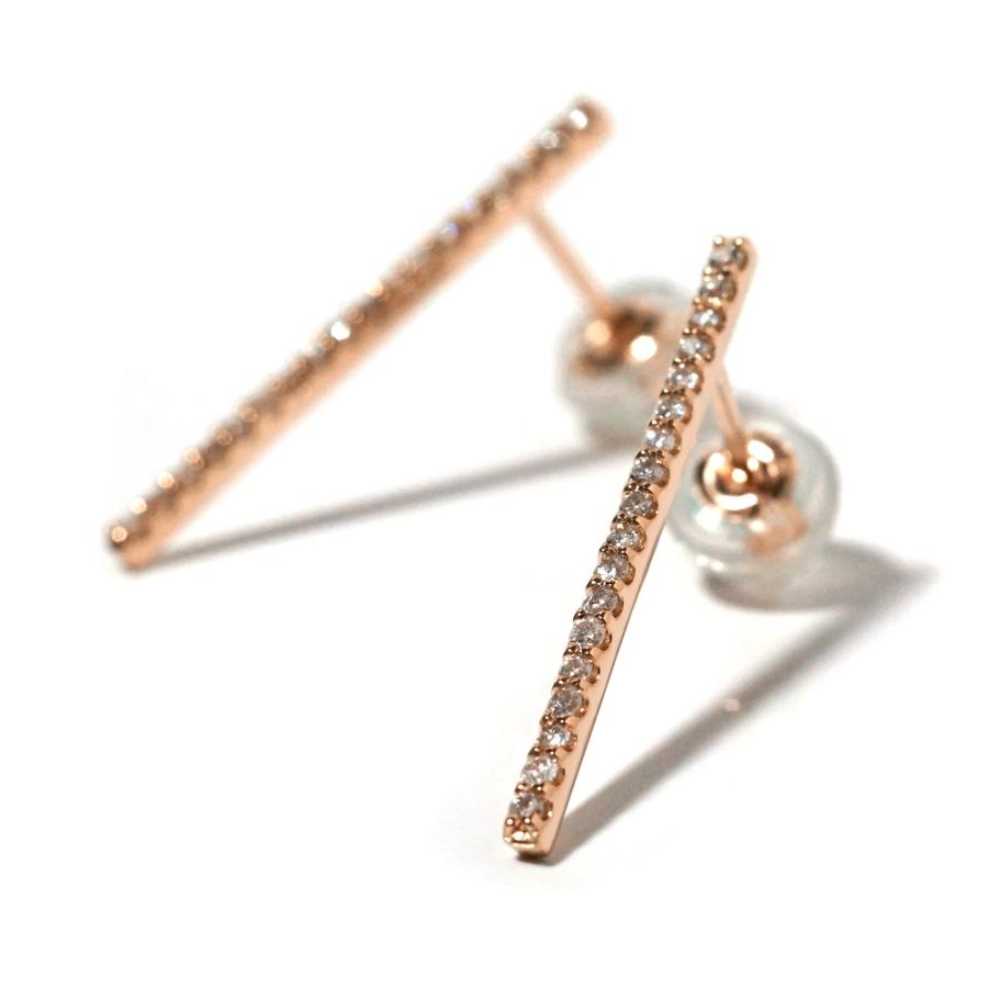 K18 リーニュ ダイヤモンド ピアス 細かく上品なピアス。 ダイヤ 18k