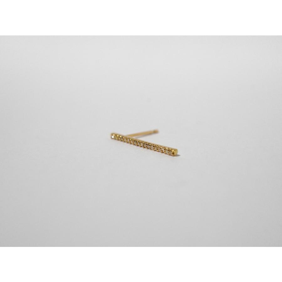 K18 リーニュ ダイヤモンド ピアス 細かく上品なピアス。 ダイヤ ピアス 18k 18金 ゴールド ダイアモンド スタッドピアス rph66592023の画像