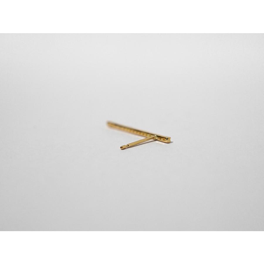 K18 リーニュ ダイヤモンド ピアス 細かく上品なピアス。 ダイヤ ピアス 18k 18金 ゴールド ダイアモンド スタッドピアス rph66592023の画像
