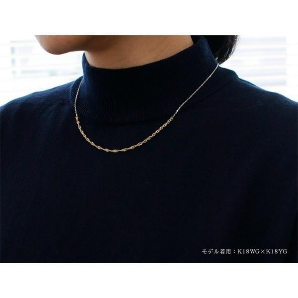 K18 モス チェーン ネックレス 素材をいかしたシンプルチェーンネックレス。 地金 レディース 首飾り necklace 18k 18金 rpu102521の画像