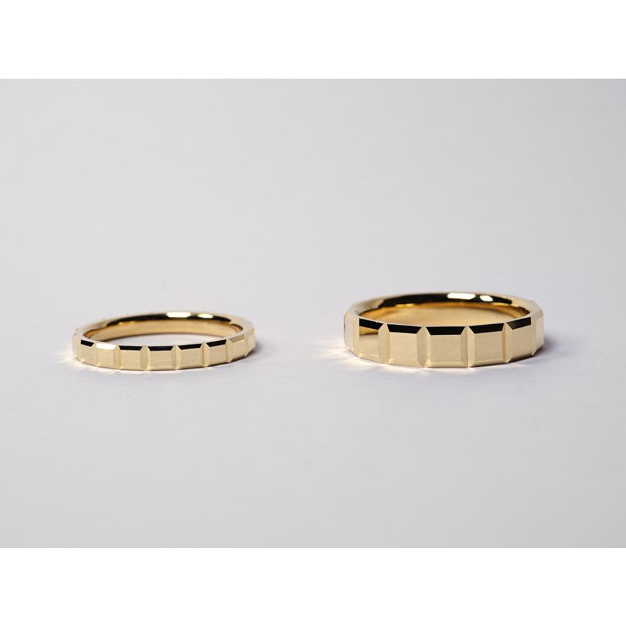 K18 セル リング エペ メンズ カット ペアリング 地金 指輪 18k 18金