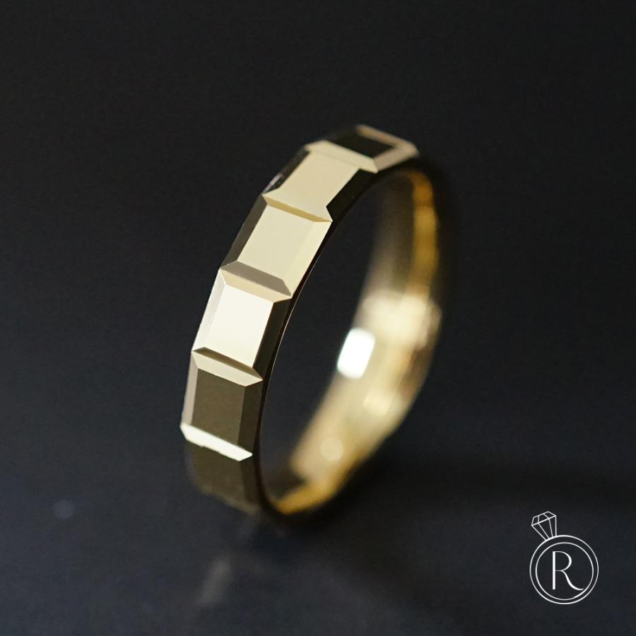 K18 リング K18 セル リング エペ メンズ カット ペアリング 地金 指輪 18k 18金