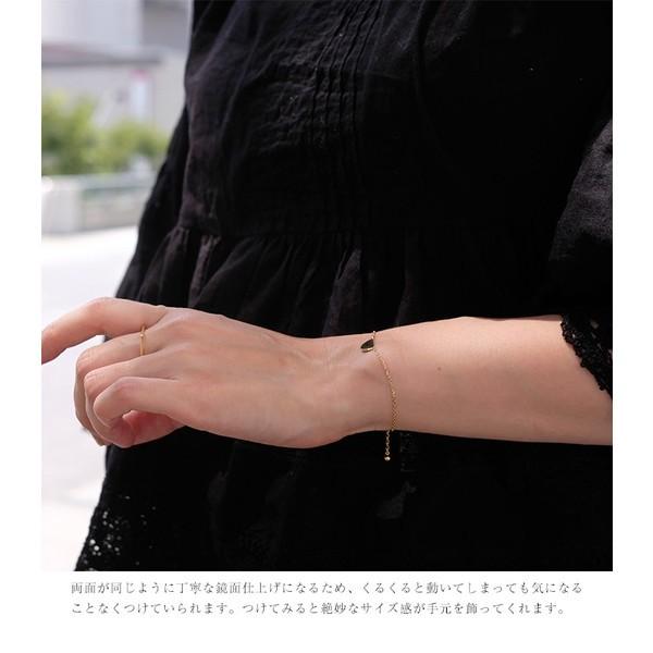 ブレスレット レディース ブレスレット 18K月 ハーフムーン ブレス 丸 半月 丸 半円 地金 ラウンド 18金 K18 rph67129424の画像