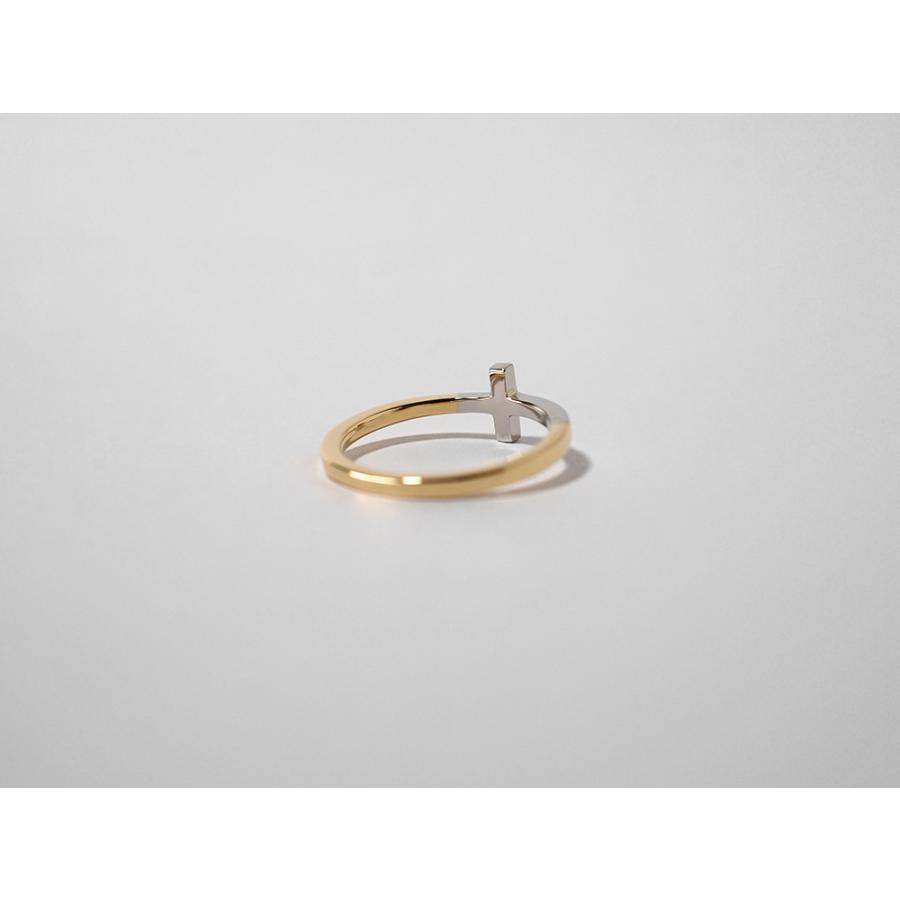 K18/Pt ベイビー クロス リング コンビ レディース 18金 18k