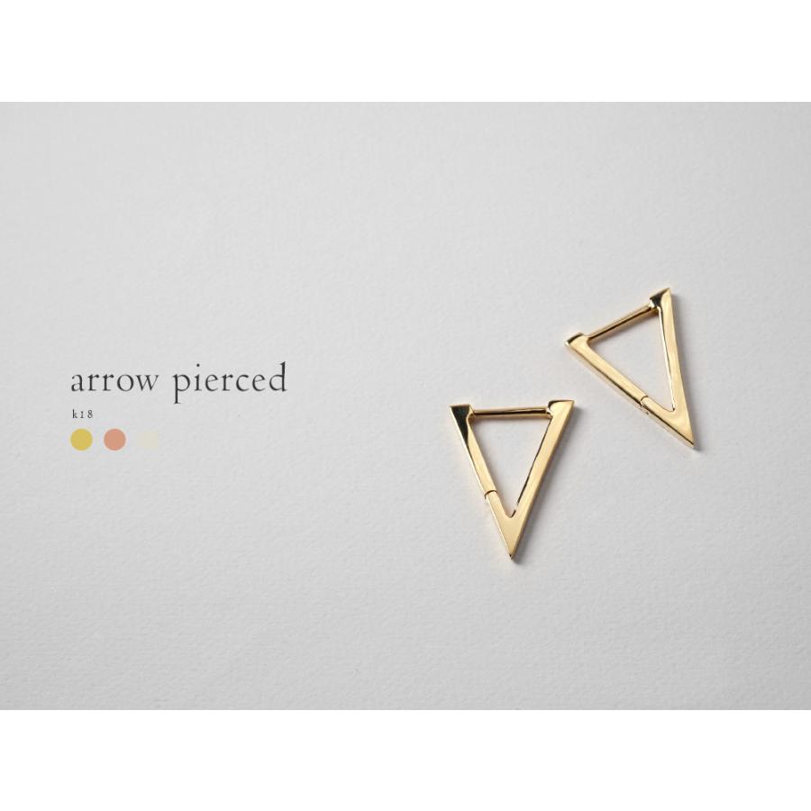 ピアス　k18 新品　即発送可能 K18 アロー ピアス 18k 18金 フープピアス レディース 三角形