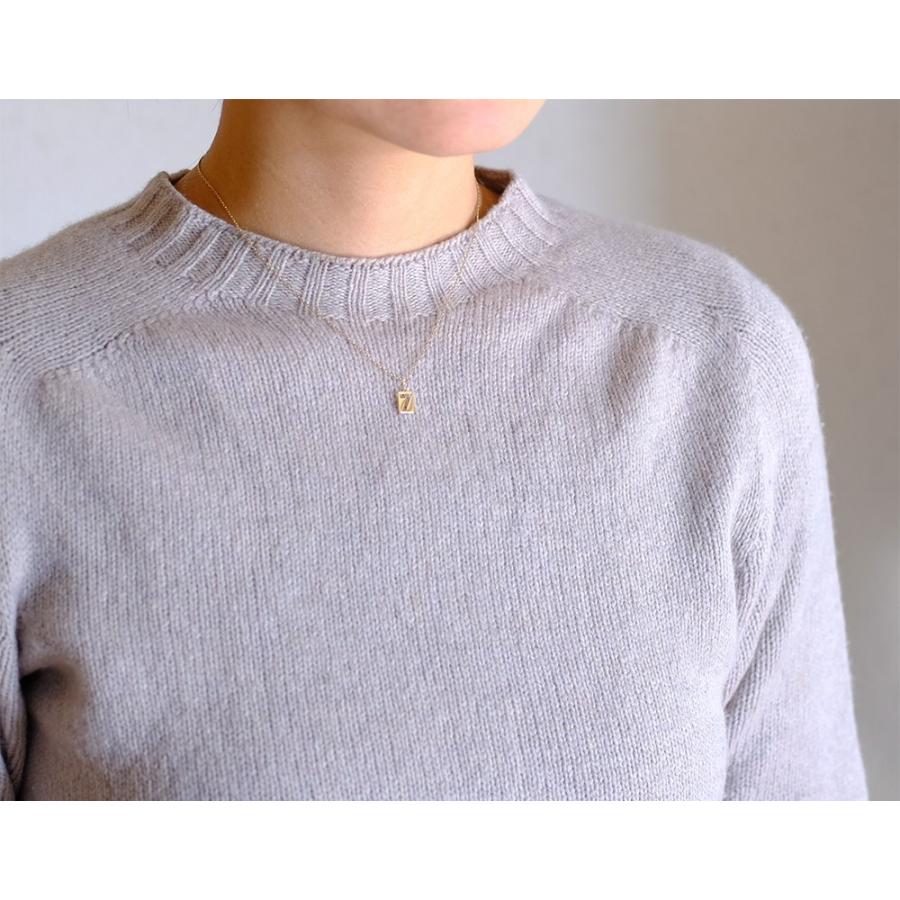 チャーム レディース K18 イニシャルトップ ナンバー ネックレス 18K