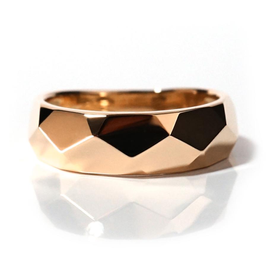 K18 アングラー リング 指輪 レディース メンズ 18k 18金 鏡面 地金