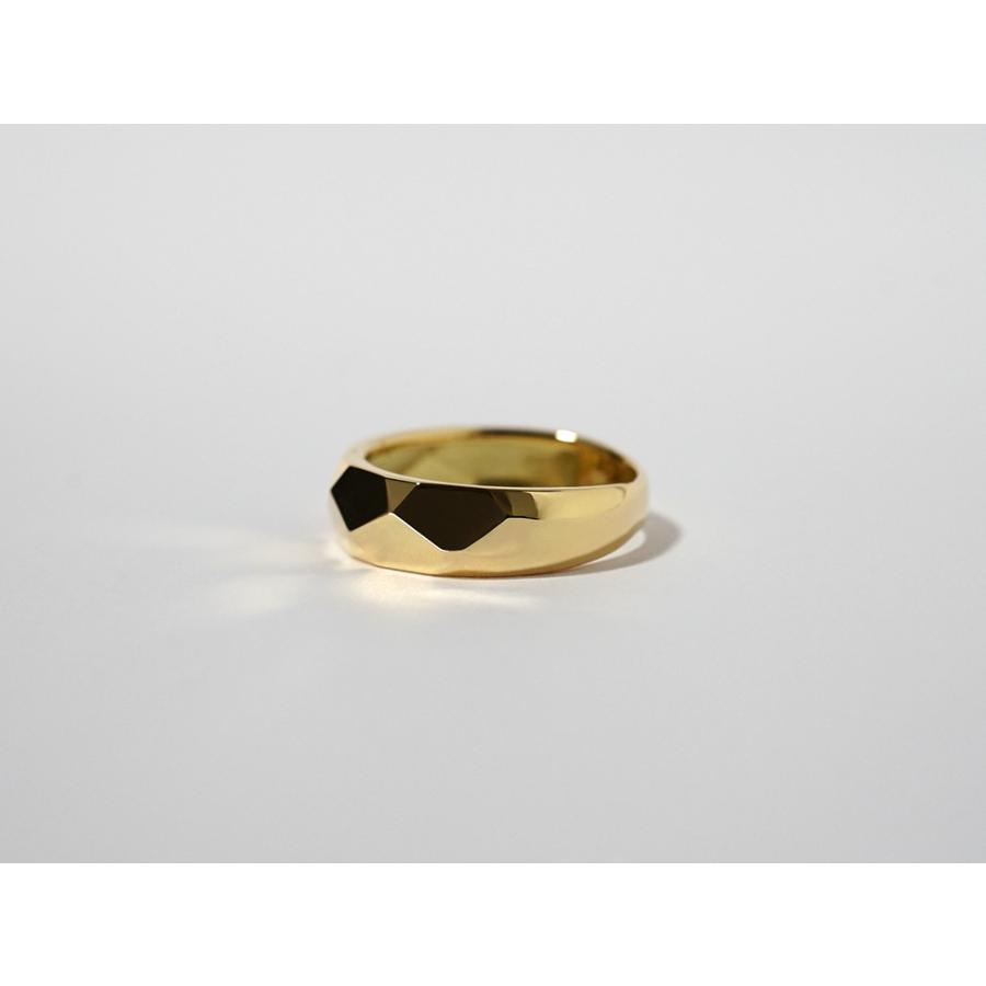 K18 アングラー リング 指輪 レディース メンズ 18k 18金 鏡面 地金